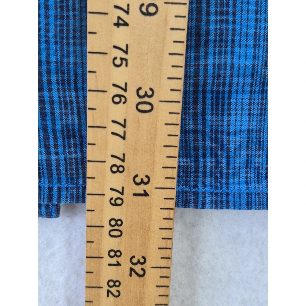 The North Face A5 Series Mens XL Blue Plaid Long Sleeve Button Down Cotton Shirt